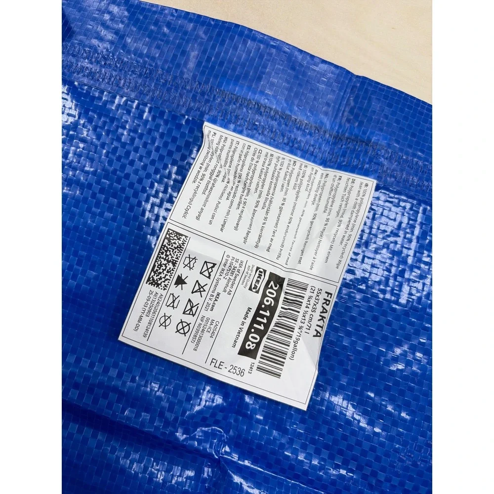 IKEA FRAKTA Blue Storage Shopping Bags Set of 2 Large Reusable Tote 206.111.08
